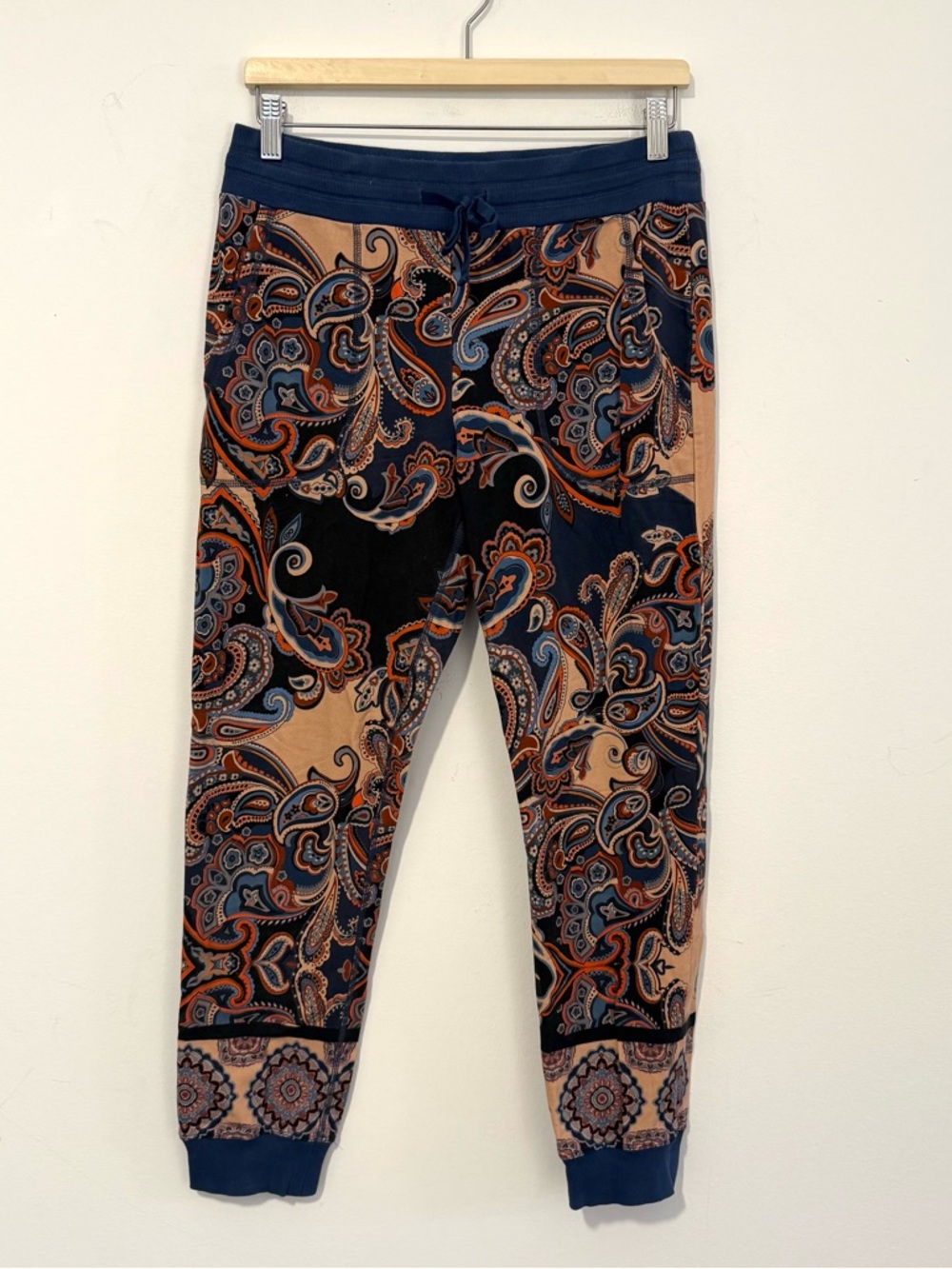 Johnny Was Los Angeles Paisley Jogger Pants French Terry Drawstring Small